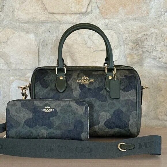 Coach Handbags - COACH CAMO ROWAN SATCHEL IN SIGNATURE CANVAS HANDBAG/Wallet option NWT